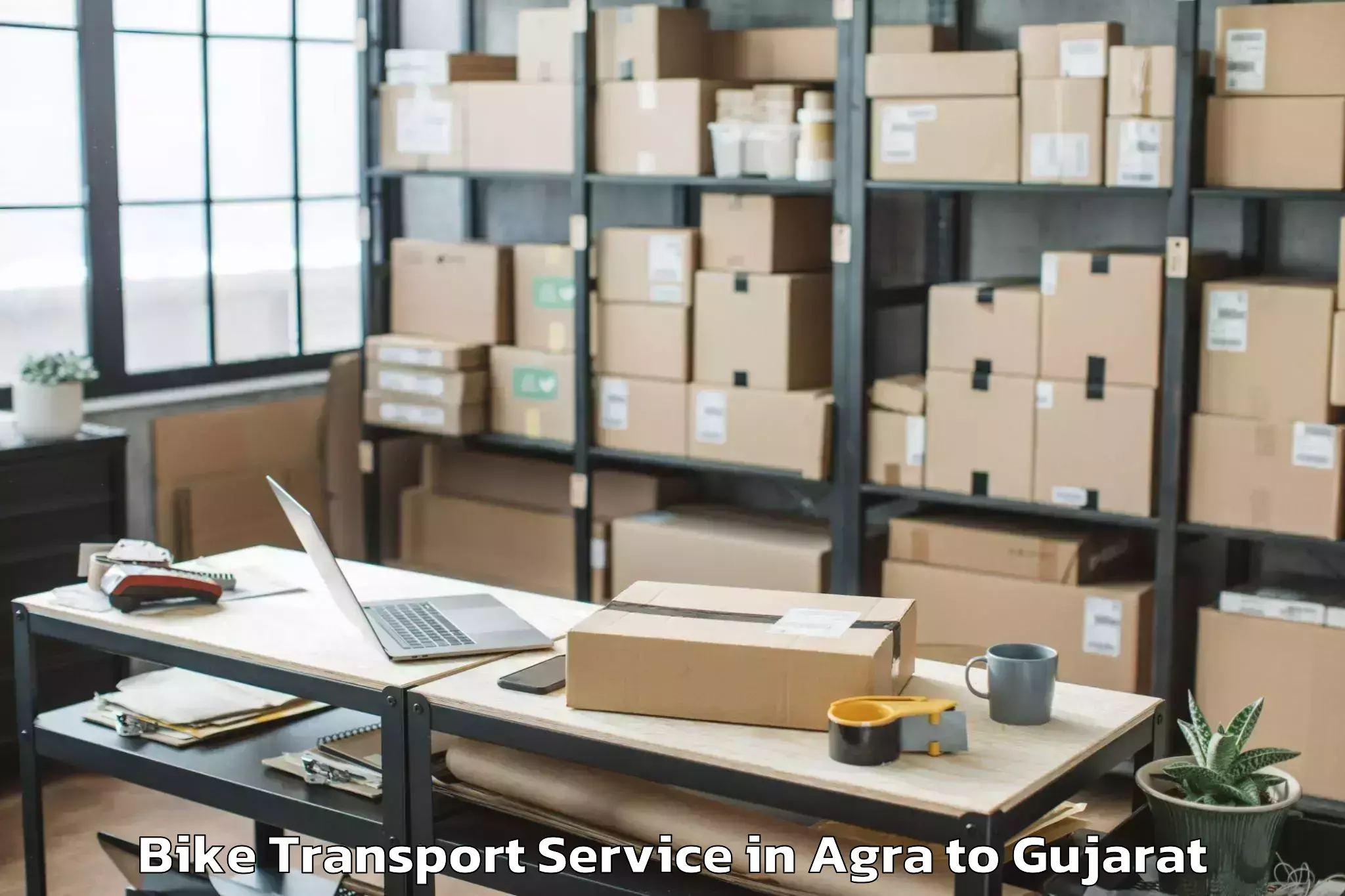 Trusted Agra to Shivrajpur Bike Transport